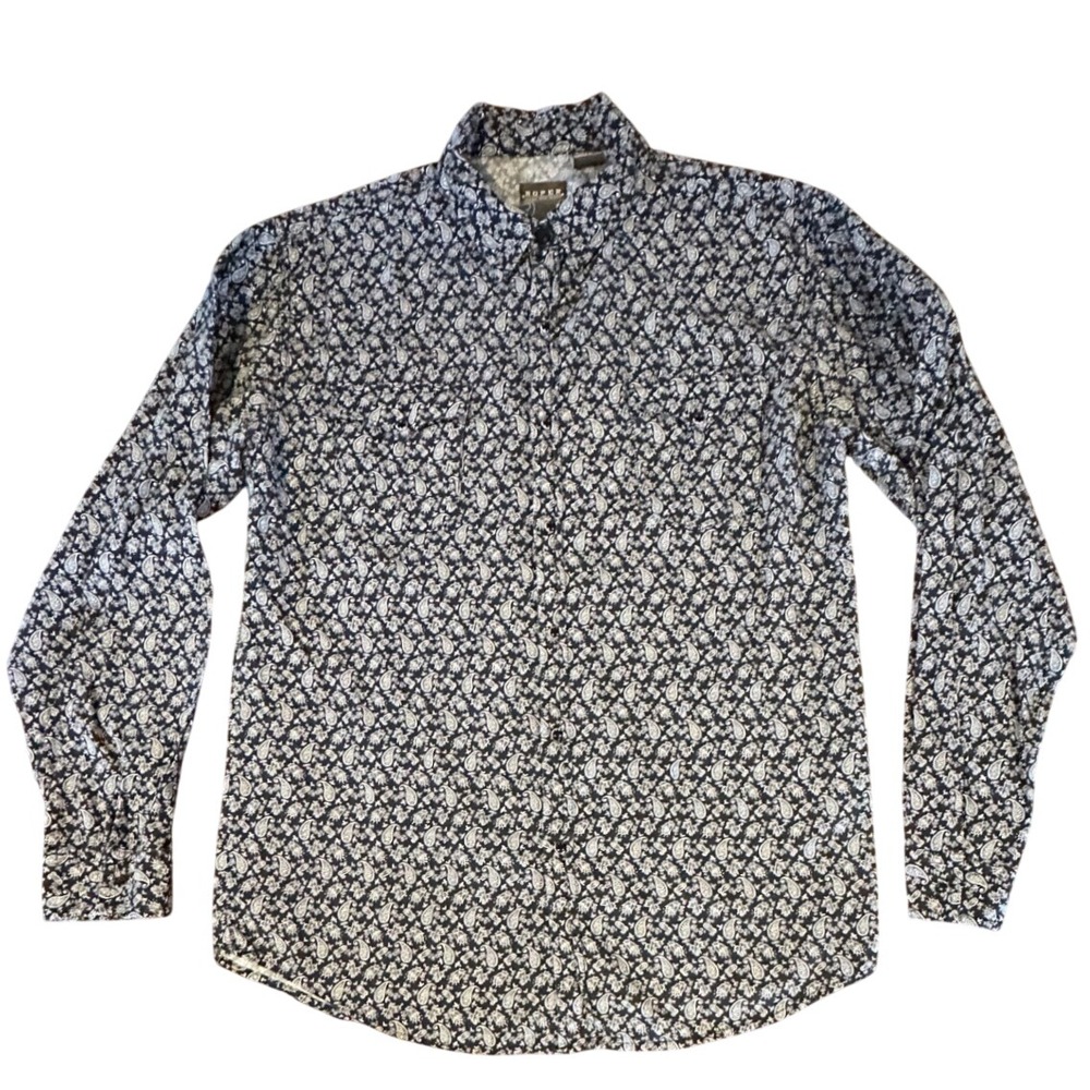 Roper Wear the West Mens XL Paisley Western Snap Front Long Sleeve Shirt black